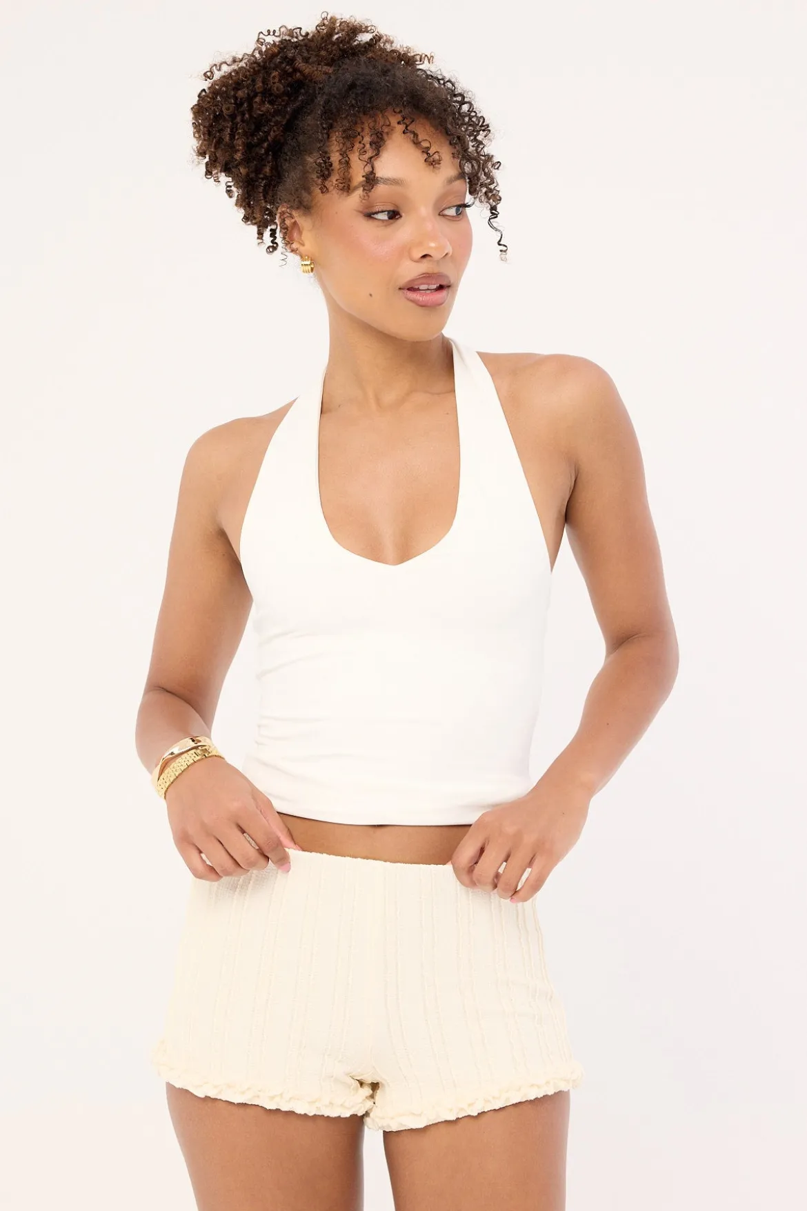 Noah Frill Micro Shorts Butter