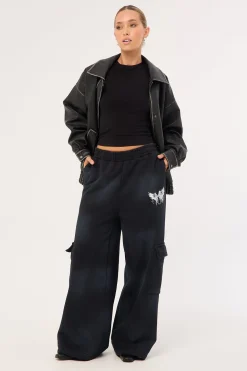 Nocturne Cargo Trackpant Washed Black