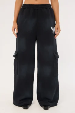 Nocturne Cargo Trackpant Washed Black