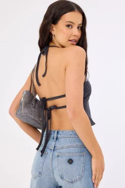 Nocturne Halter Tank Washed Black