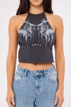 Nocturne Halter Tank Washed Black