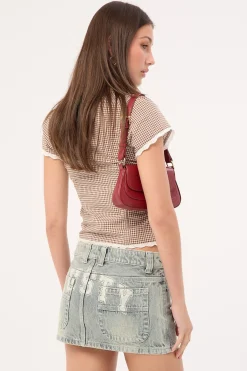 Norty Low Rise Denim Micro Skirt Dirty Dawg