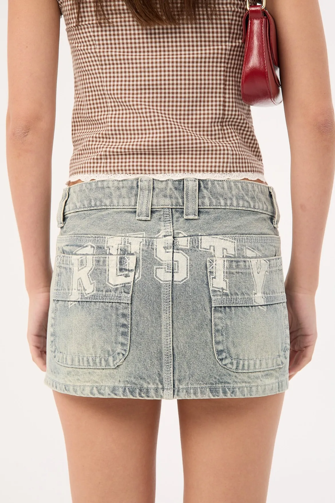 Norty Low Rise Denim Micro Skirt Dirty Dawg