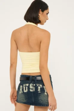 Norty Low Rise Denim Micro Mini Skirt Dark And Dirty