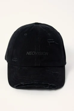 Nova Base Distressed Dad Cap Washed Black