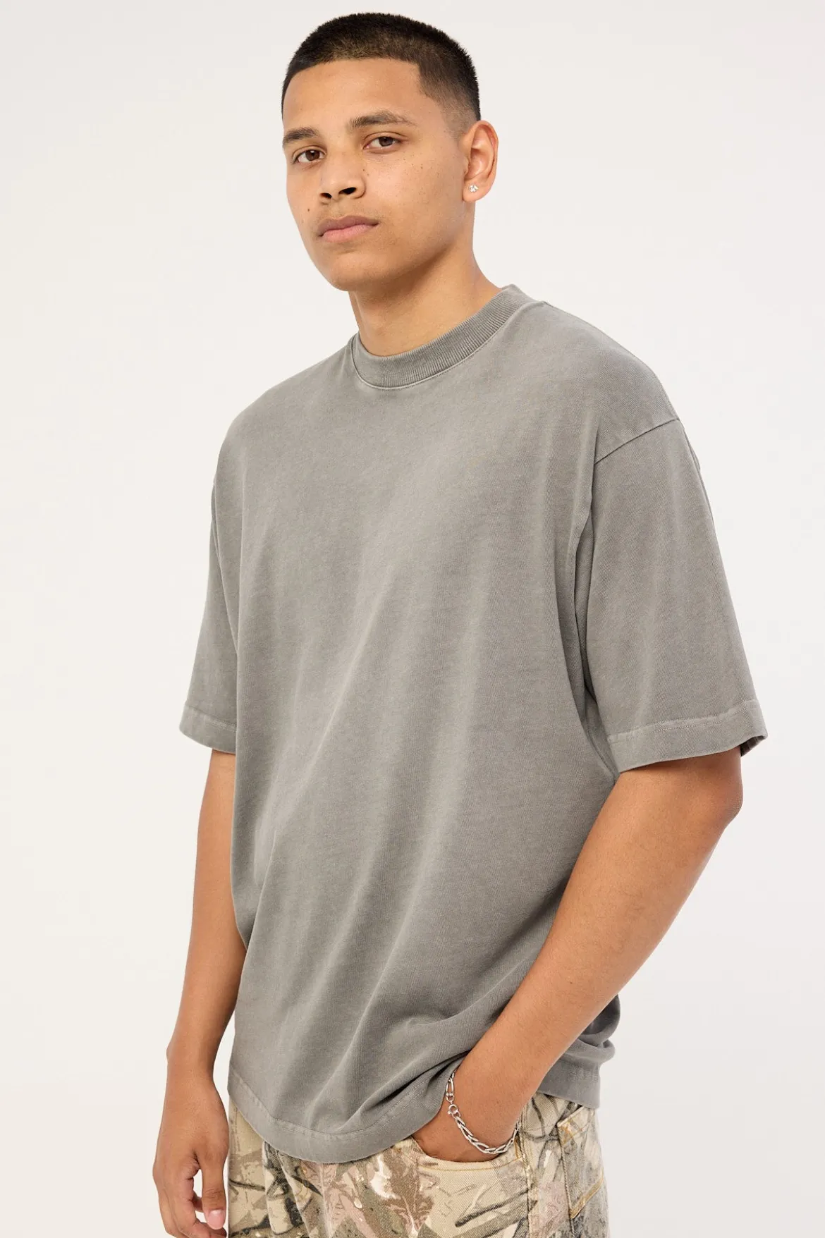 Nova Base Oversize Super Heavy Tee Acid Grey