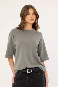Nova Base Oversize Super Heavy Tee Acid Grey