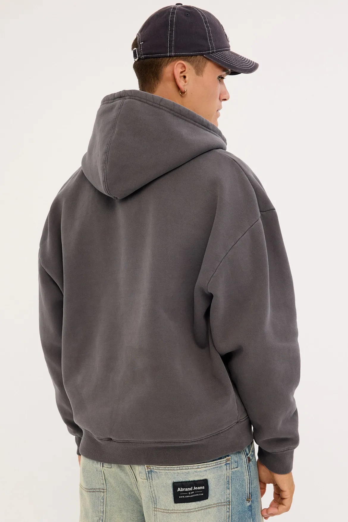 Nova Base Zip Through Street Hoodie Washed Black