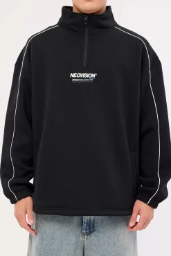 Nova Elastic Quarter Zip Crew Black