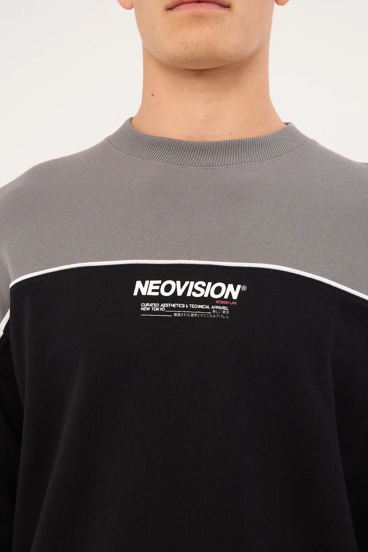 Nova Layered Long Sleeve Loopback Tee Night Black/Grey