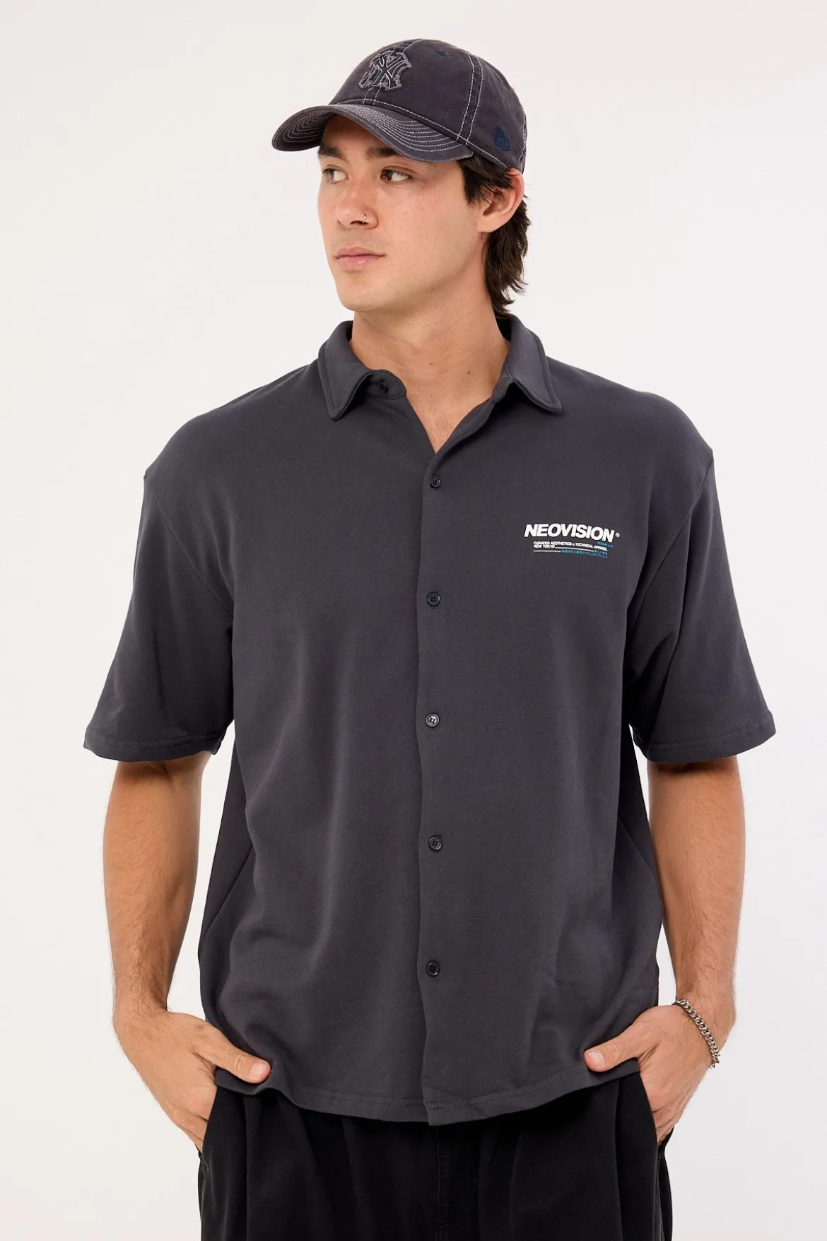 Nova Loopback Oversize Shirt Asphalt