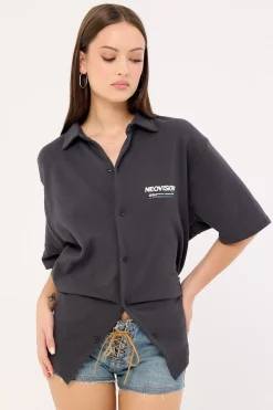 Nova Loopback Oversize Shirt Asphalt