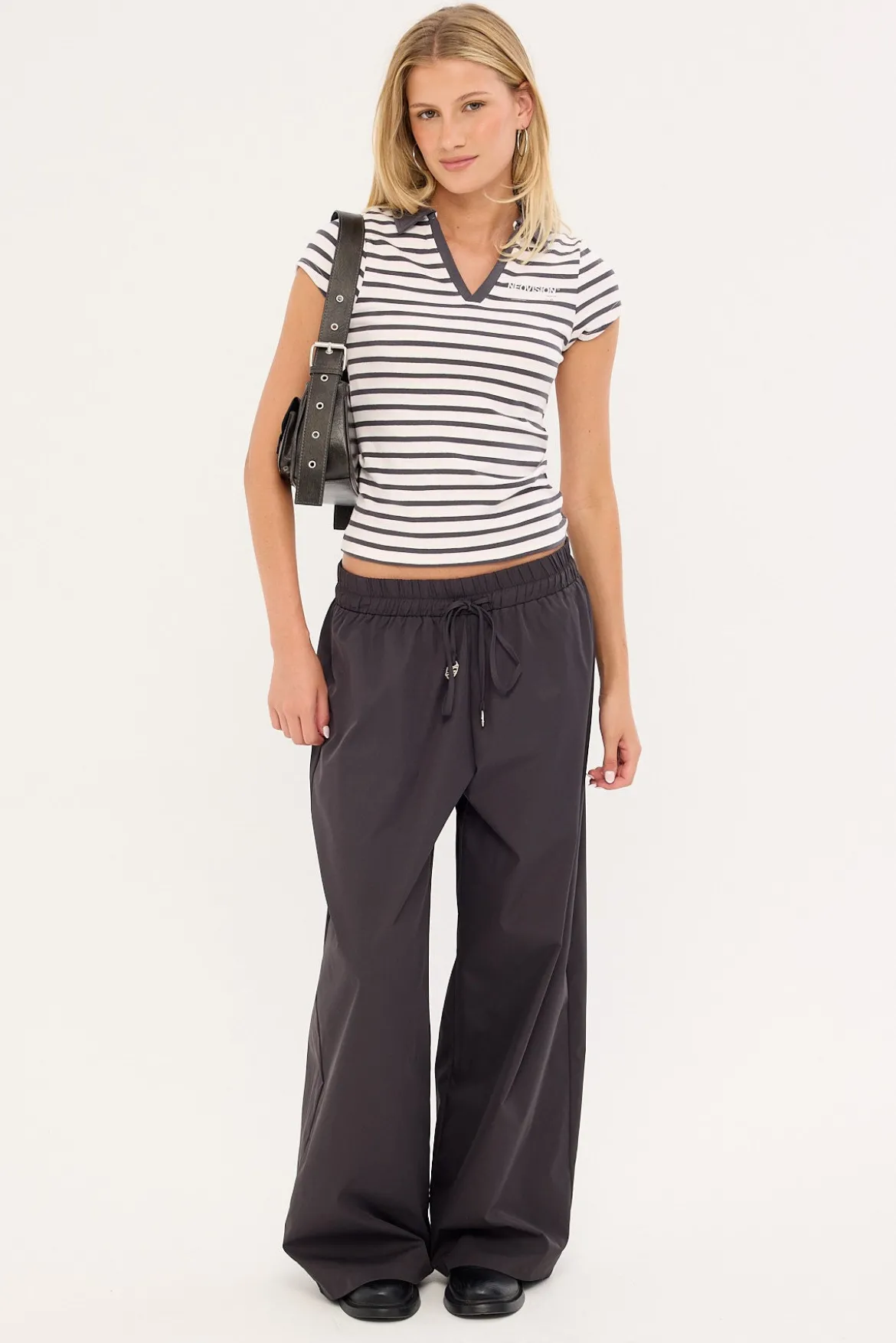 Nova Stripe Polo Tee Pink Stripe