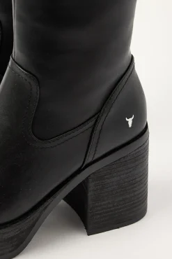 Nowhere PU Boot Black