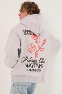 NS Zip Hood Grey Melange