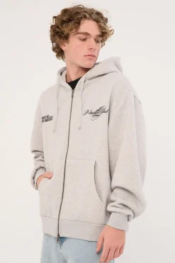 NS Zip Hood Grey Melange