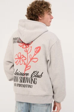 NS Zip Hood Grey Melange