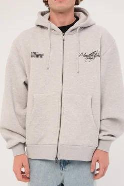 NS Zip Hood Grey Melange