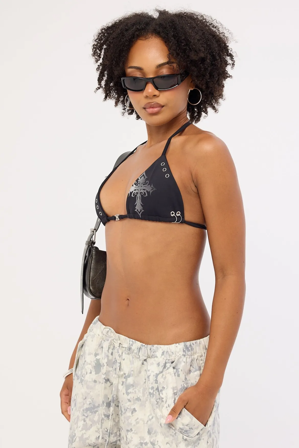 Nyxia Tie Up Bralette Black
