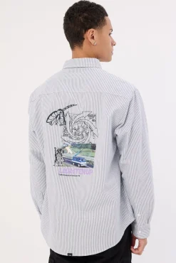 Occasions Lighten Up Long Sleeve Shirt Insignia Blue Stripe
