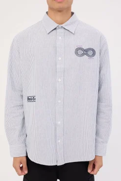 Occasions Lighten Up Long Sleeve Shirt Insignia Blue Stripe