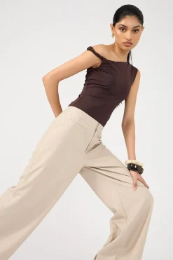 Odessa Mid Rise Pant Beige