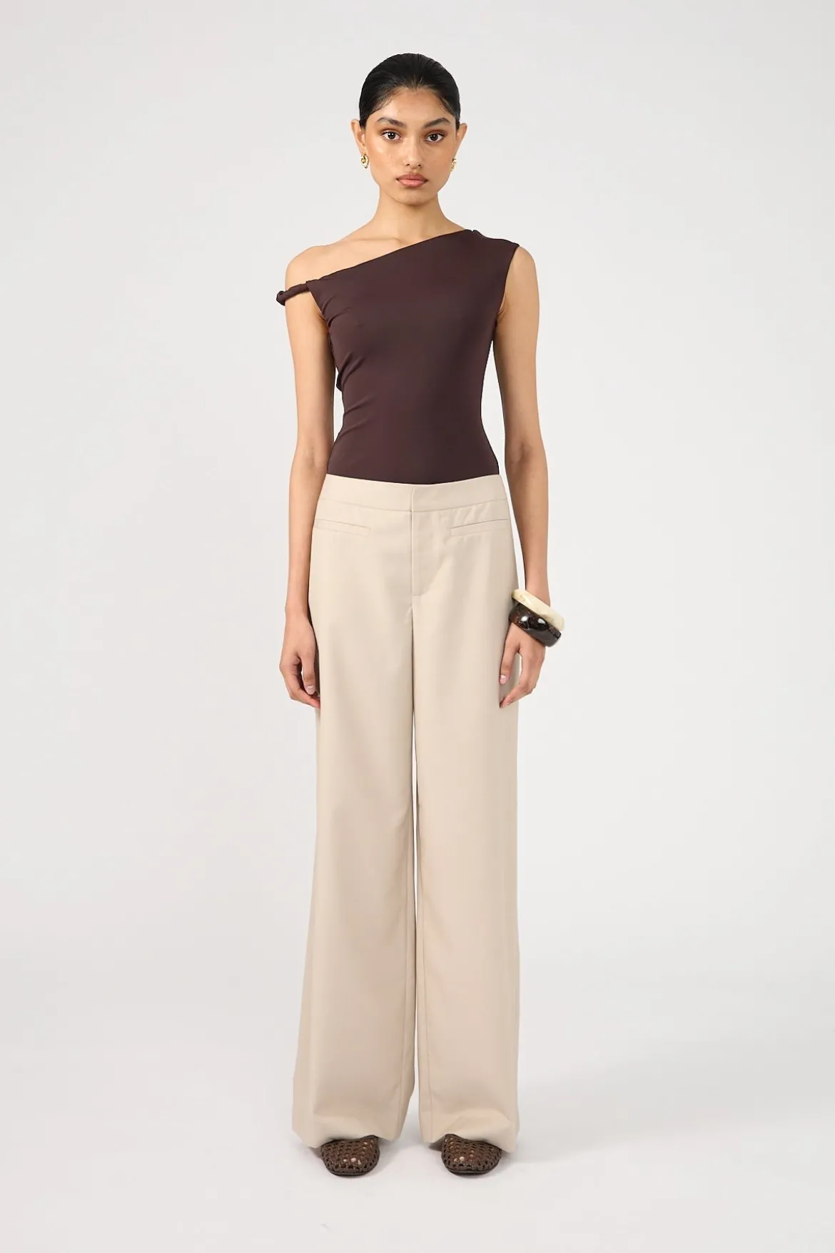 Odessa Mid Rise Pant Beige