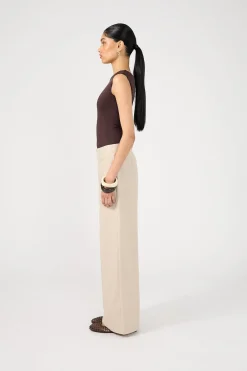 Odessa Mid Rise Pant Beige