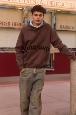Ohfour Raglan Pullover Hood Dark Choc Brown