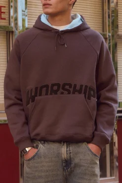 Ohfour Raglan Pullover Hood Dark Choc Brown