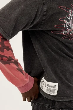 Oil Change 2.0 Layered LS Tee Black/Red