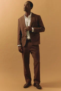 Oliver Classic Linen Tailored Trouser Brown