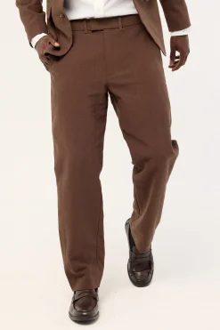 Oliver Classic Linen Tailored Trouser Brown