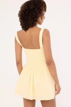 Ollie Shirred Mini Dress Butter