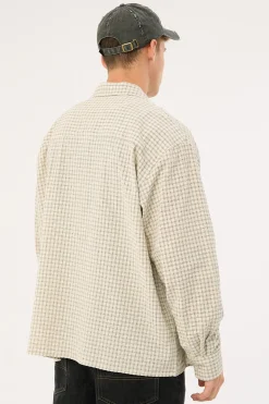 On Lock Oversize Long Sleeve Shirt White/Black Check