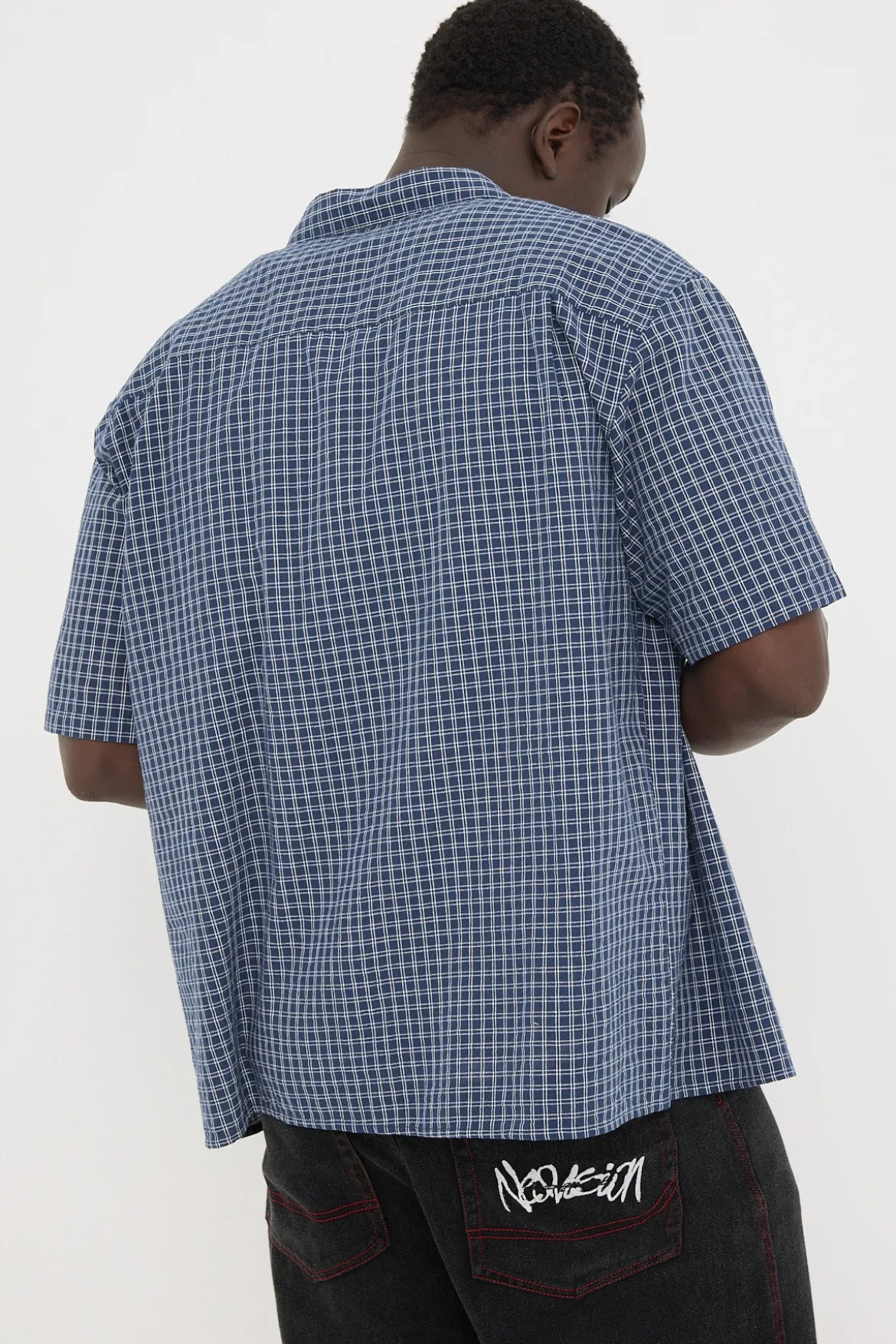 On Lock Oversize Shirt Blue Check