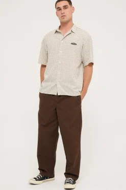 On Lock Oversize Short Sleeve Shirt White/Black Check