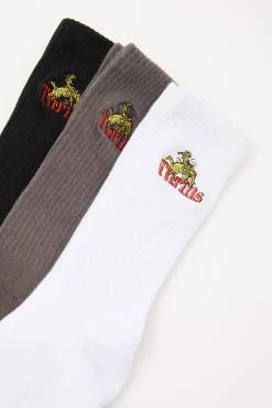 On the Range 3 Pack Sock Black/White/Tarmac