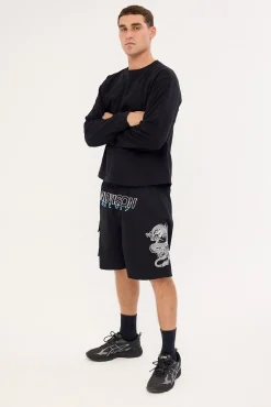 Onryu Elastic Waist Cargo Short Black