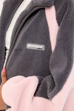 Orbital Hooded Sherpa Jacket Grey / Pink