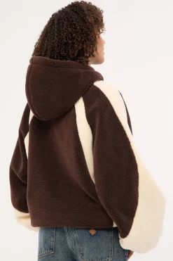 Orbital Hooded Sherpa Jacket Brown/Cream