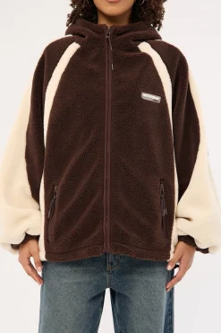 Orbital Hooded Sherpa Jacket Brown/Cream