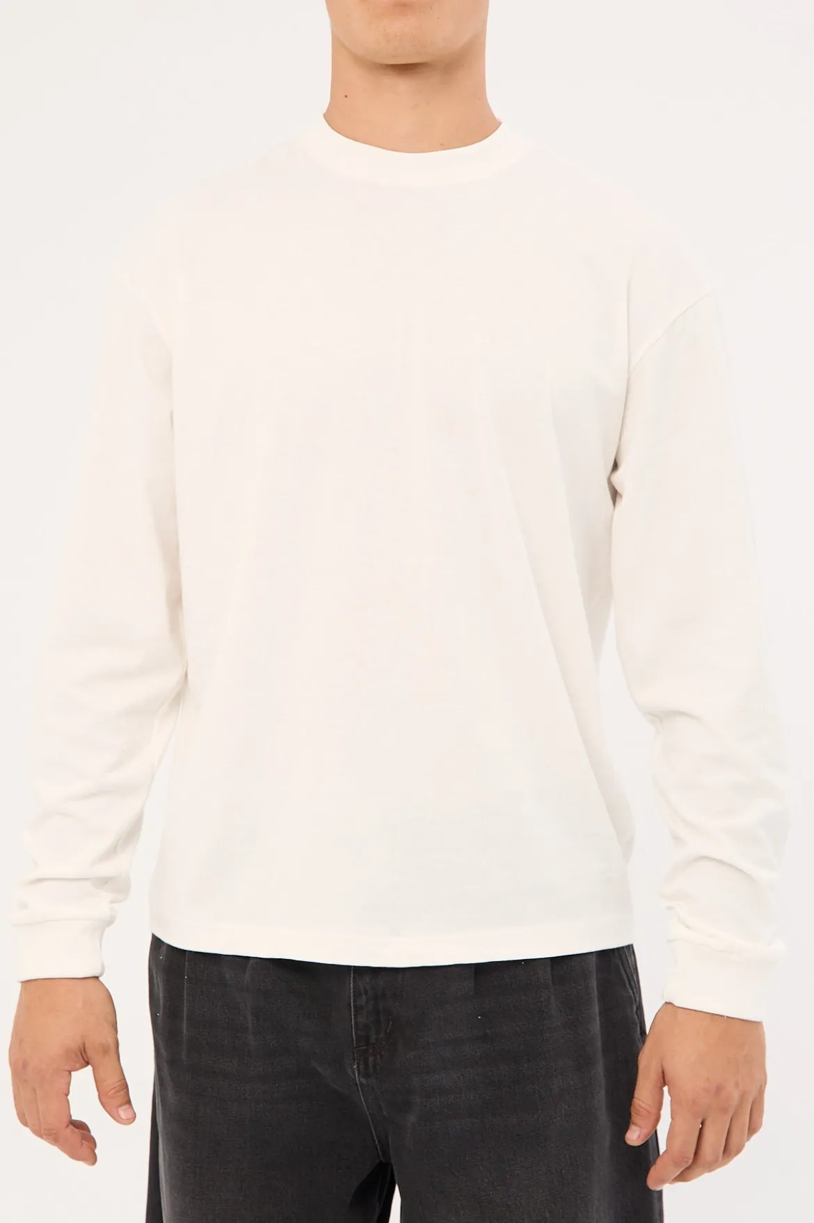 Organic Boxy Long Sleeve Tee Off White