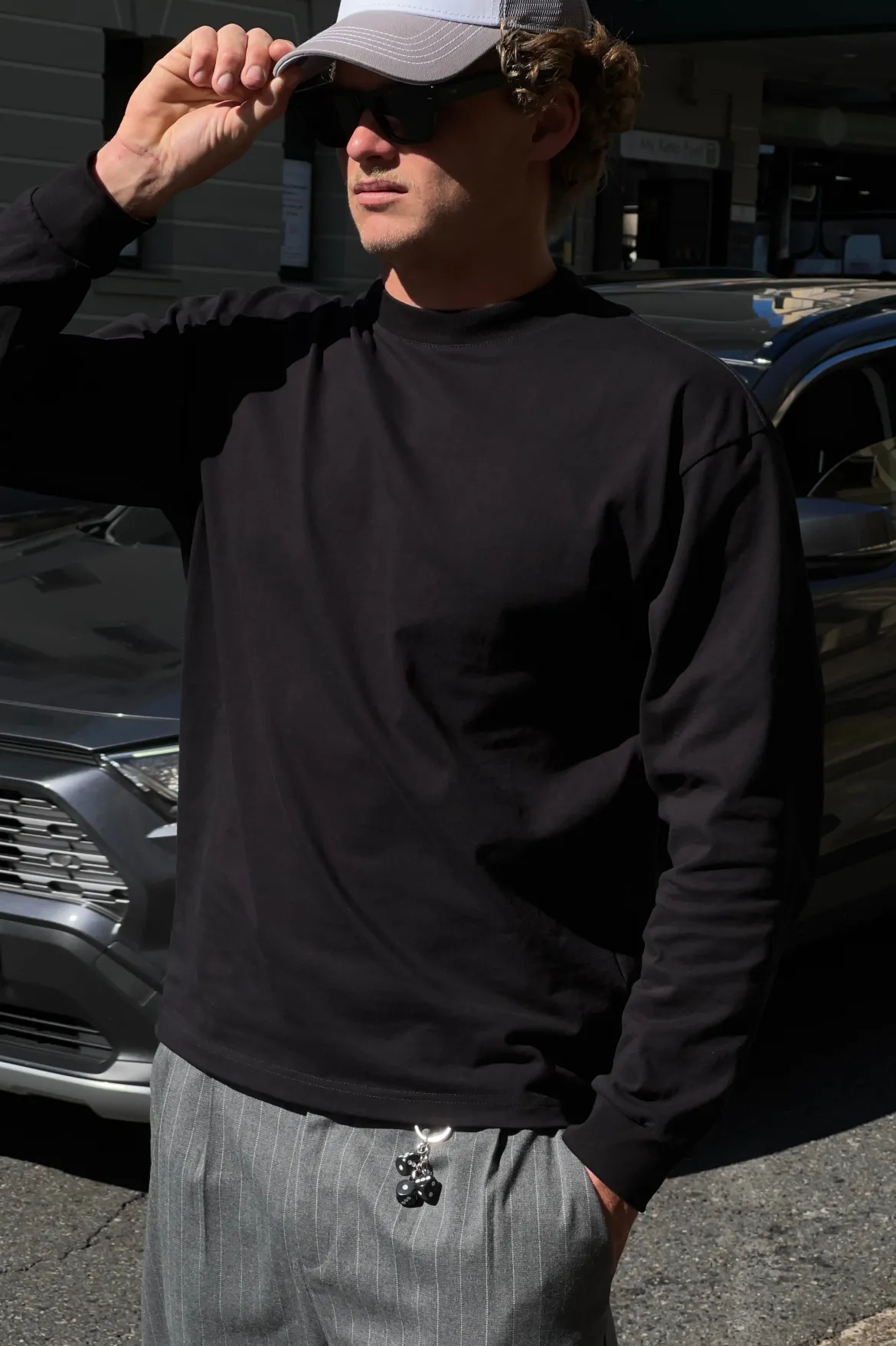 Organic Boxy Long Sleeve Tee Black
