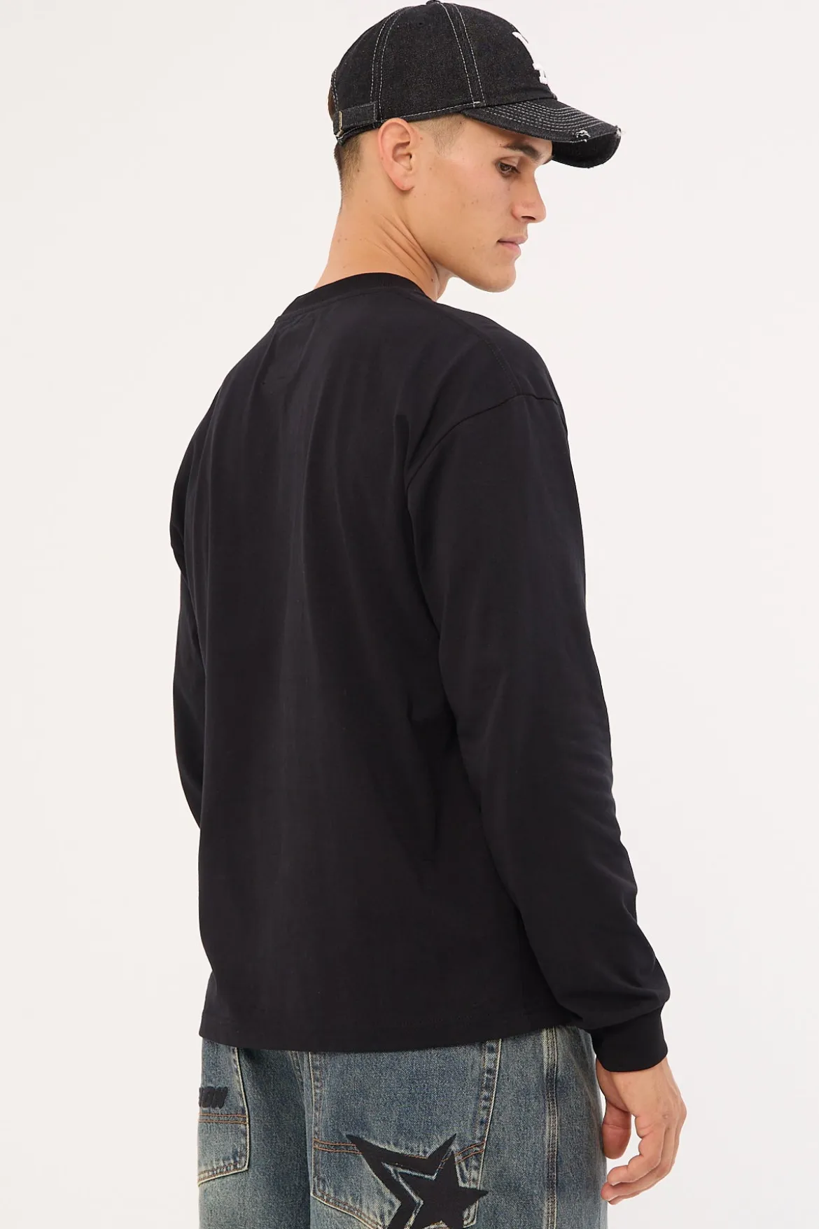 Organic Boxy Long Sleeve Tee Black