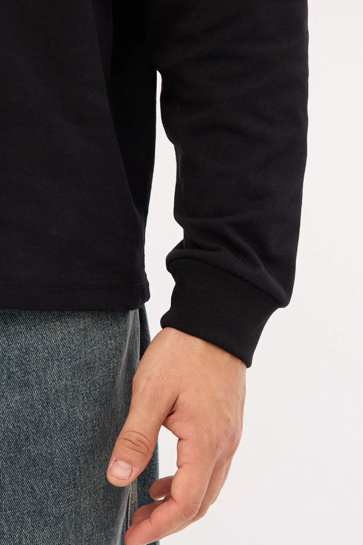 Organic Boxy Long Sleeve Tee Black