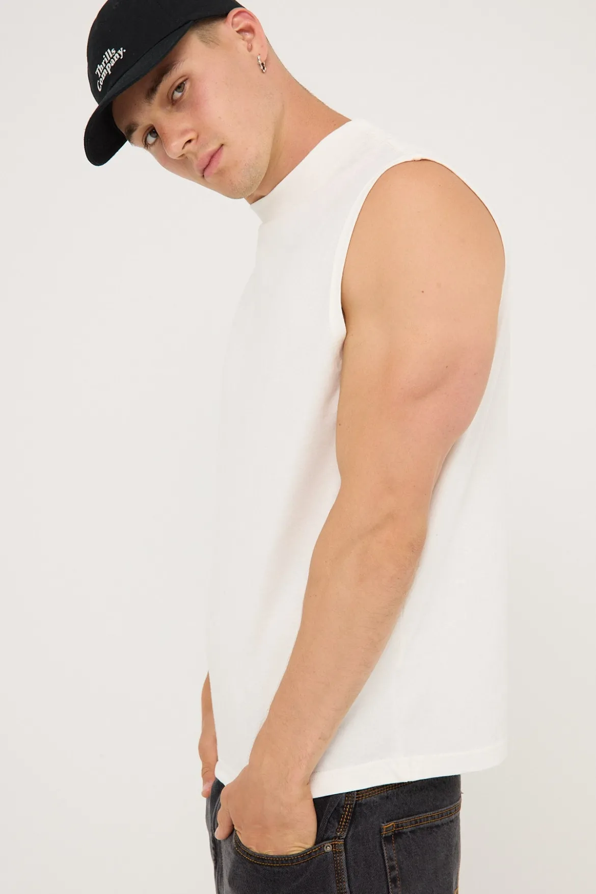 Organic Boxy Muscle Tank Off White
