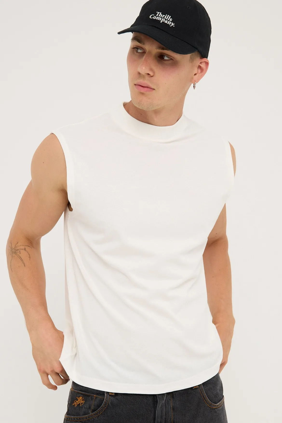 Organic Boxy Muscle Tank Off White