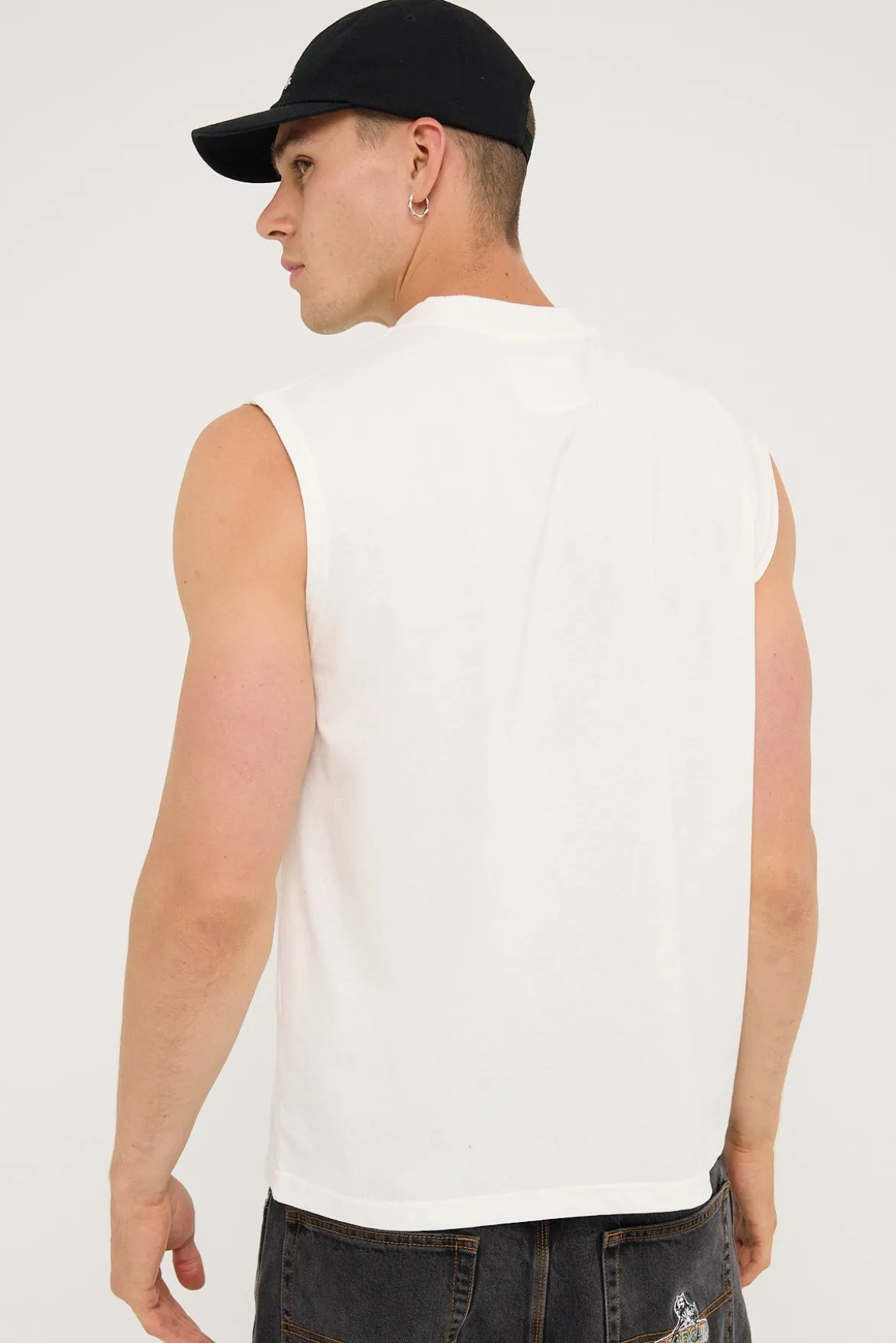 Organic Boxy Muscle Tank Off White