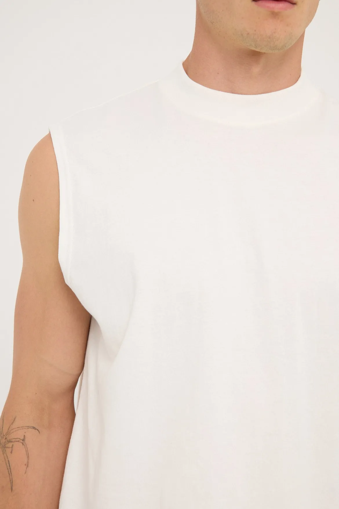 Organic Boxy Muscle Tank Off White